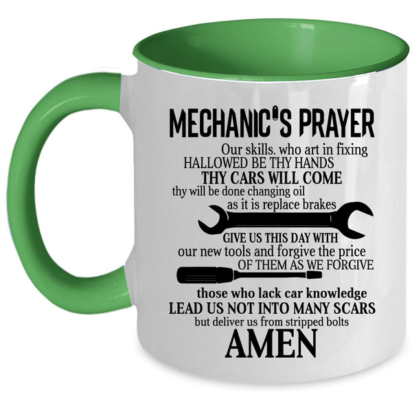 Cool Gift For Mechanics Coffee Mug, Mechanic's Prayer Accent Mug