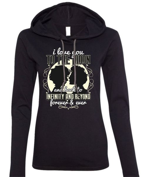 I Love You To The Moon And Back T Shirt, Being A Husband T Shirt (Anvil Ladies Ringspun Hooded)