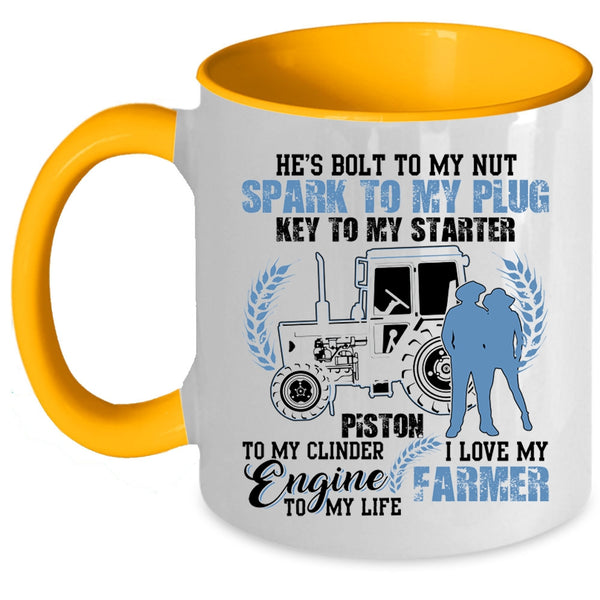 Cool Just Married Coffee Mug, I Love My Farmer Accent Mug