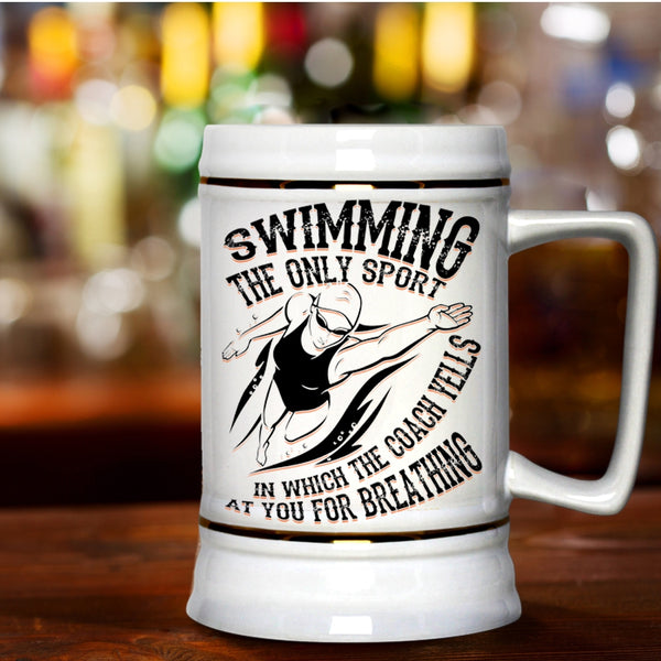 Awesome Gift For Swimmer Beer Stein 22oz, Swimming Beer Mug