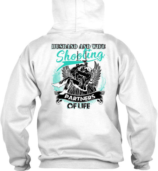 Husband And Wife Shooting Partners Of Life T Shirt, I Love Husband T Shirt