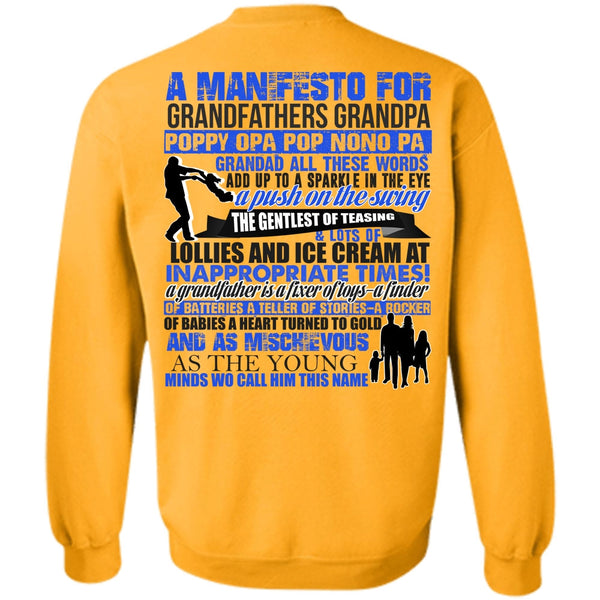 I Love My Kid T Shirt, A Manifesto For Grandfathers Grandpa Sweatshirt
