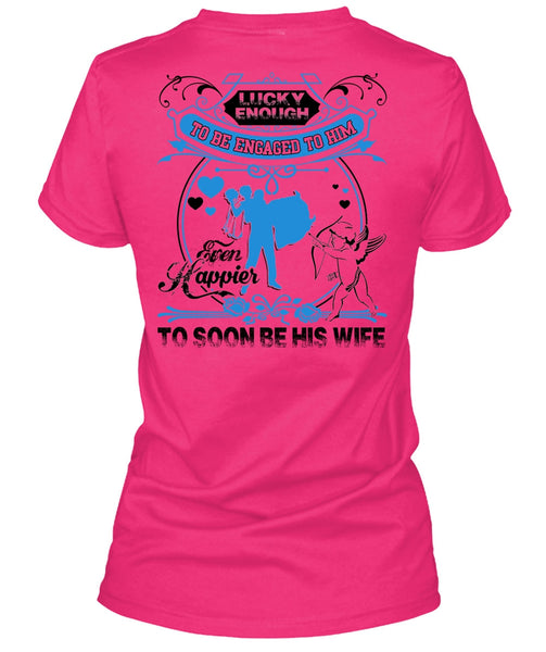 To Soon Be His Wife T Shirt, Being A Wife T Shirt, Cool Shirt (Ladies LS Heather V-Neck)
