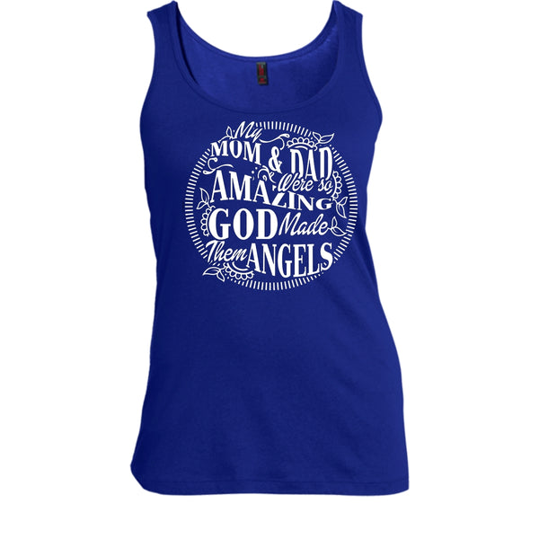 My Mom & Dad T Shirt, God Made Them Angels Tank Top
