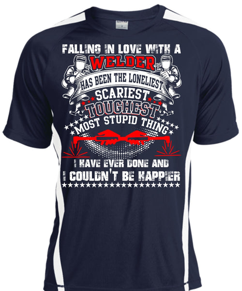 Falling In Love With A Welder T Shirt, I Couldn't Be Happier T Shirt, Cool Shirt