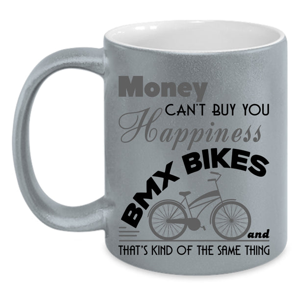 Cool Bikers Coffee Mug, BMX Bikes Make Me Happy Accent Mug