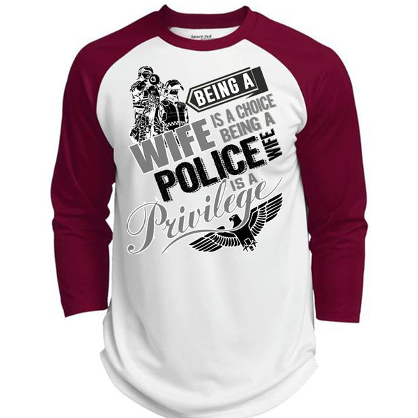 Being A Wife Is A Choice T Shirt, I Love Police T Shirt, Awesome T-Shirts  (Polyester Game Baseball Jersey)