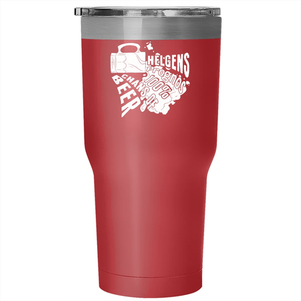 Helgens Prognos 100% Chans Of Beer Tumbler 30 oz Stainless Steel, Cool Beer Travel Mug