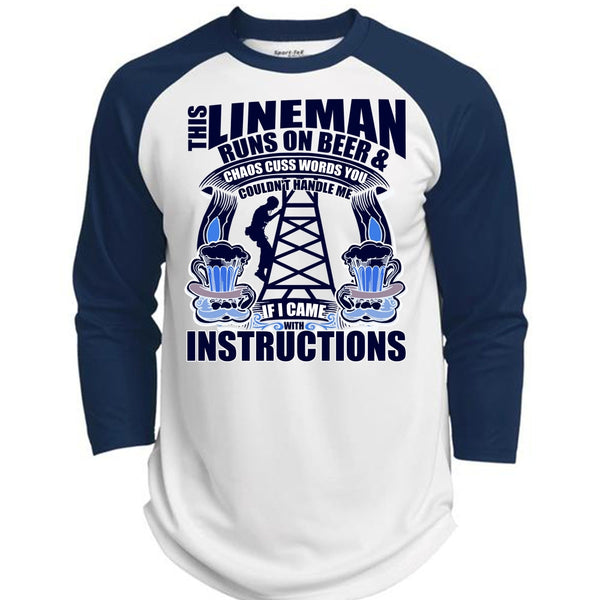 This Lineman Runs On Beer T Shirt, I Love Lineman T Shirt, Awesome T-Shirts  (Polyester Game Baseball Jersey)