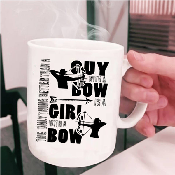 Girl With A Bow Coffee Mug, Guy With A Bow Cup