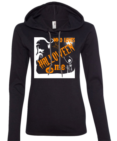 Who Loves Halloween Me T Shirt, I Wanna Be A Vampire T Shirt (Anvil Ladies Ringspun Hooded)