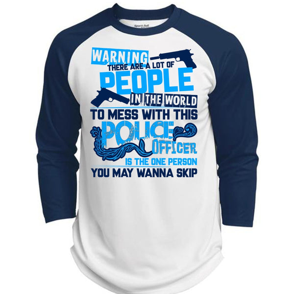 Mess With This Police Officer T Shirt, I Love Police T Shirt, Awesome T-Shirts  (Polyester Game Baseball Jersey)