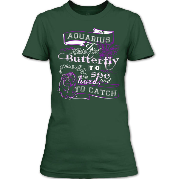 Aquarius Is Like A Butterfly T Shirt, Pretty To See Hard And To Catch T Shirt
