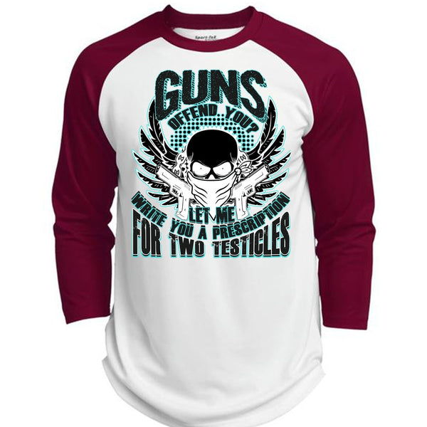 Guns Offend You T Shirt, I Love Veteran T Shirt, Awesome T-Shirts  (Polyester Game Baseball Jersey)