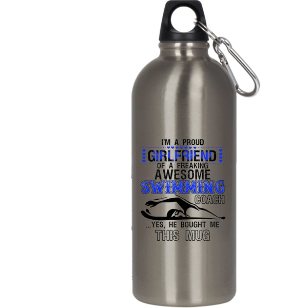 I'm A Proud Girlfriend Of A Swimming Coach 20 oz Stainless Steel Bottle,Cute Couple Outdoor Sports Water Bottle