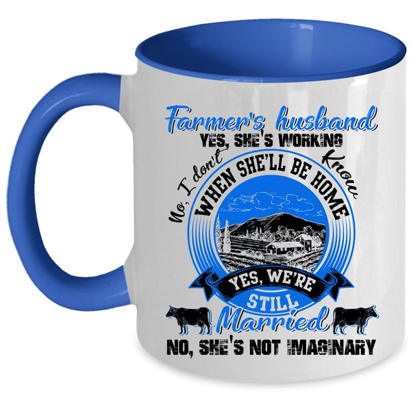 Cool Just Married Coffee Mug, Farmer's Husband Accent Mug