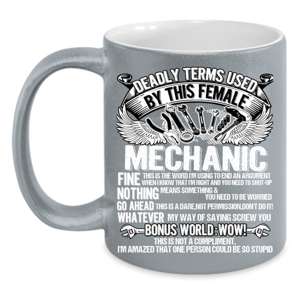 Female Mechanics Coffee Mug, Cute Gift For Female Mechanic Coffee Cup