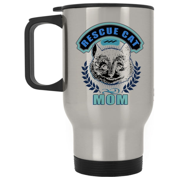 Awesome Gift For Mom Travel Mug, Rescue Cat Mom Mug