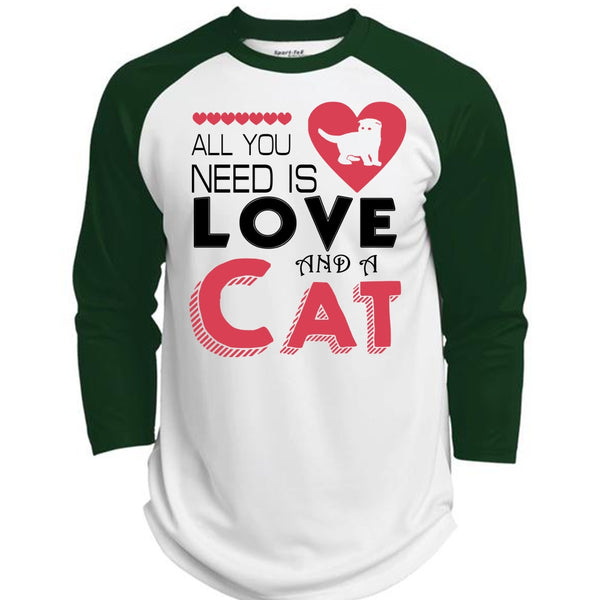 All You Need Is Love And A Cat T Shirt, I Love My Cat T Shirt, Cool Pets T Shirt  (Polyester Game Baseball Jersey)