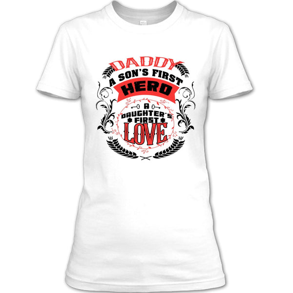 A black t-shirt with the shopify logo