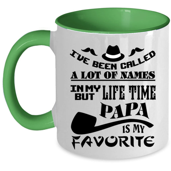 Funny Gift For Papa Coffee Mug, Papa Is My Favorite Name Accent Mug