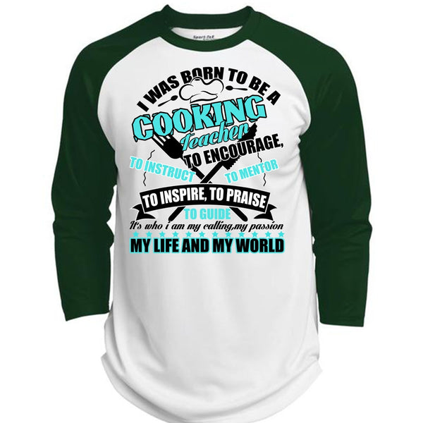 I Was Born To Be A Cooking Teacher T Shirt, I Love Cooking T Shirt, Awesome T-Shirts  (Polyester Game Baseball Jersey)