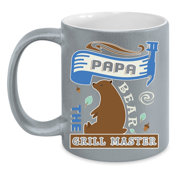 Papa Bear The Grill Master Coffee Mug, Awesome Papa Bear Coffee Cup