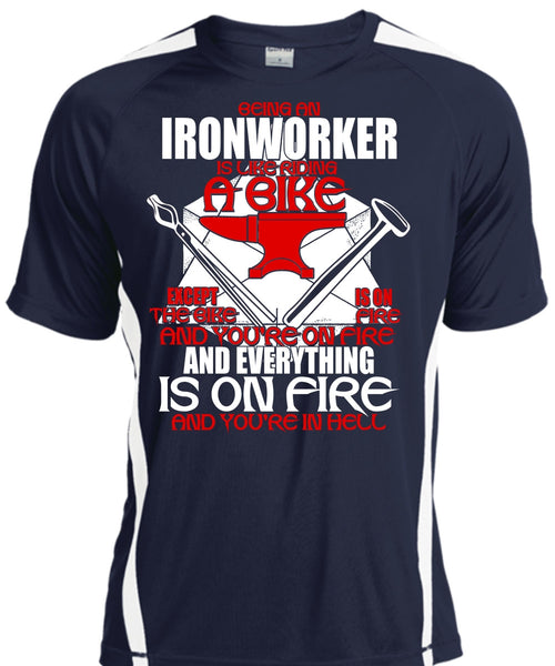 Being An Ironworker T Shirt, Like Riding A Bike T Shirt, Cool Shirt
