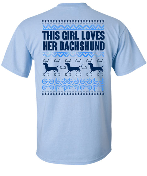 This Girl Loves Her Dachshund T Shirt, This Girl Loves Christmas T Shirt