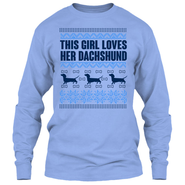 This Girl Loves Her Dachshund T Shirt, Coolest Merry Christmas T Shirt