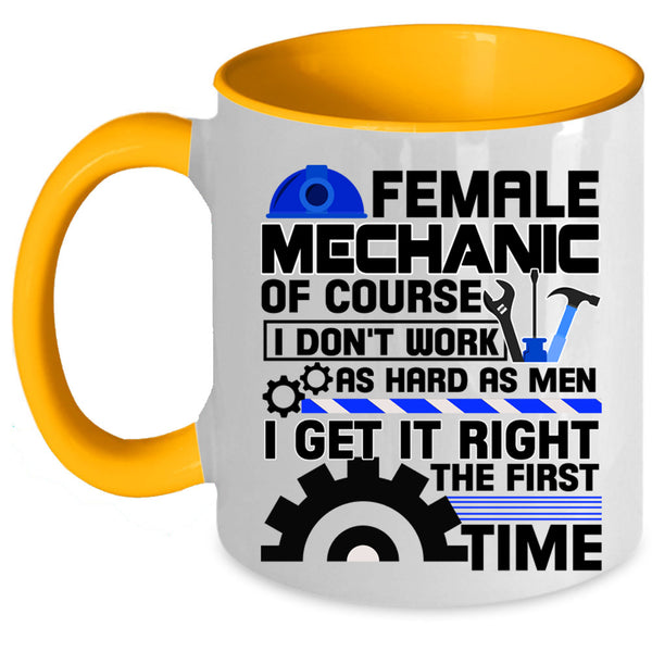 Cute Gift For My Wife Coffee Mug, Female Mechanic Accent Mug