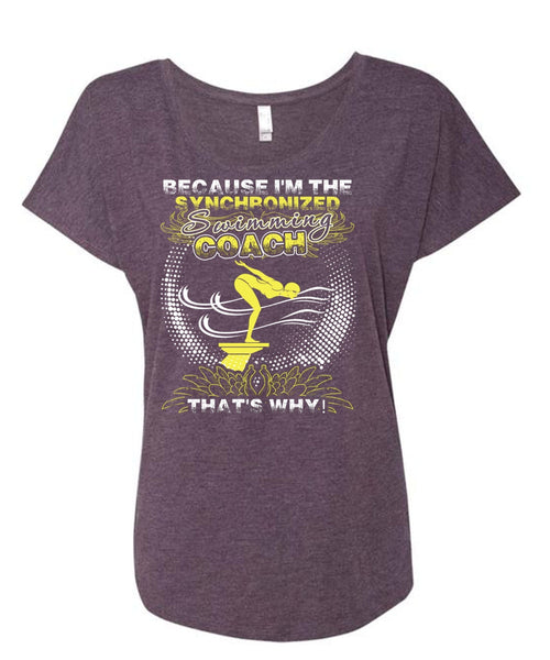 Swimming Coach T Shirt, Being A Swimmer T Shirt, Cool Shirt (Ladies' Triblend Dolman Sleeve)