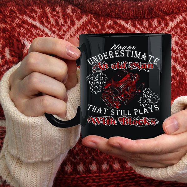 An Old Man Plays With Blocks Coffee Mug, Awesome Grandpa Coffee Cup