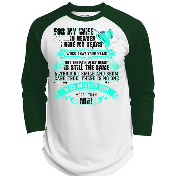 For My Wife In Heaven T Shirt, I Love Husband T Shirt, Awesome T-Shirts  (Polyester Game Baseball Jersey)