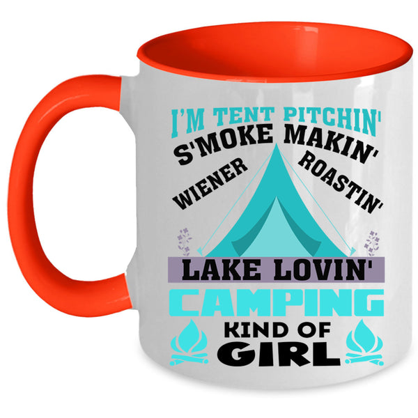 Camping Kind Of Girl Coffee Mug, I'M Tent Pitching Accent Mug