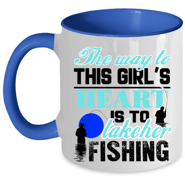 Take Her Fishing Coffee Mug, The Way To This Girl's Heart Accent Mug