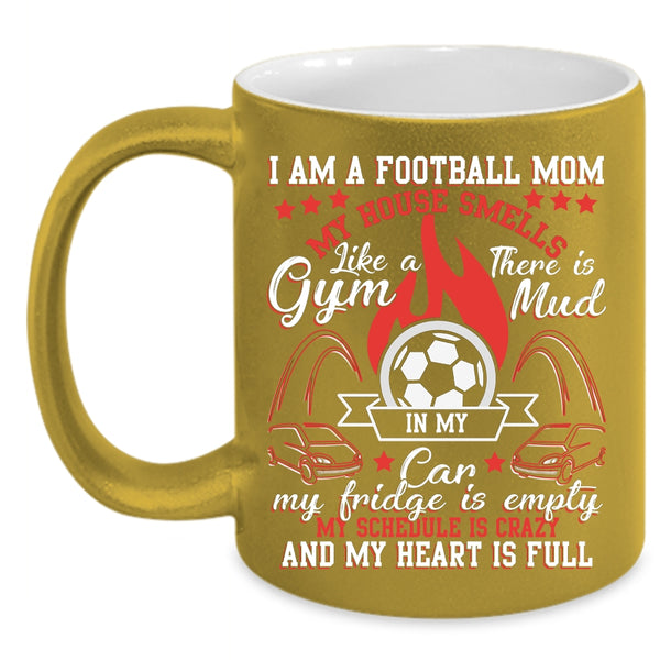 I Am A Football Mom Coffee Mug, Funny Gift For Mom Coffee Cup