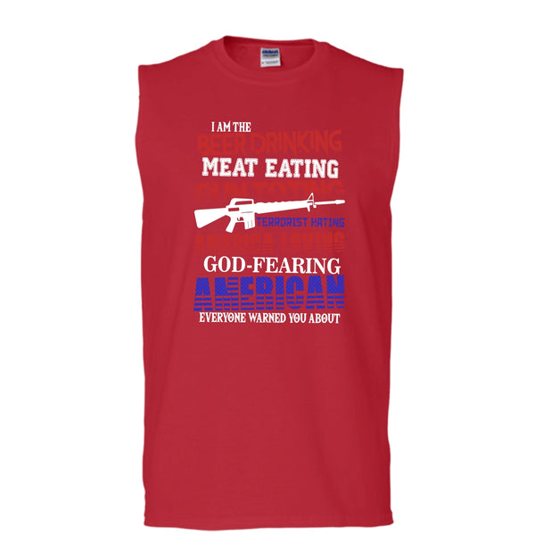 I'm The Beer Drinking T Shirt, Meat Eating Tank Top (Men's Cotton Sleeveless)