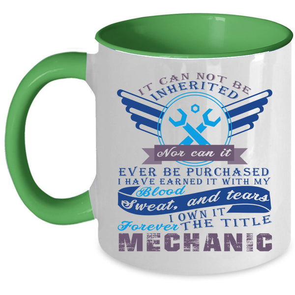 Best Gift For Mechanics Coffee Mug, The Title Mechanic Accent Mug