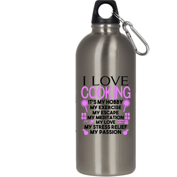 I Love Cooking 20 oz Stainless Steel Bottle,Lovely Gift For My Daughter Outdoor Sports Water Bottle