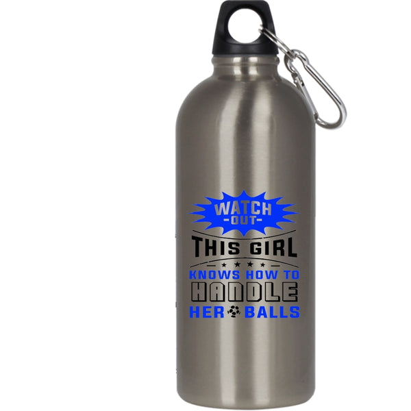 This Girl Knows How To Handle Her Balls 20 oz Stainless Steel Bottle,Cool Girls Outdoor Sports Water Bottle