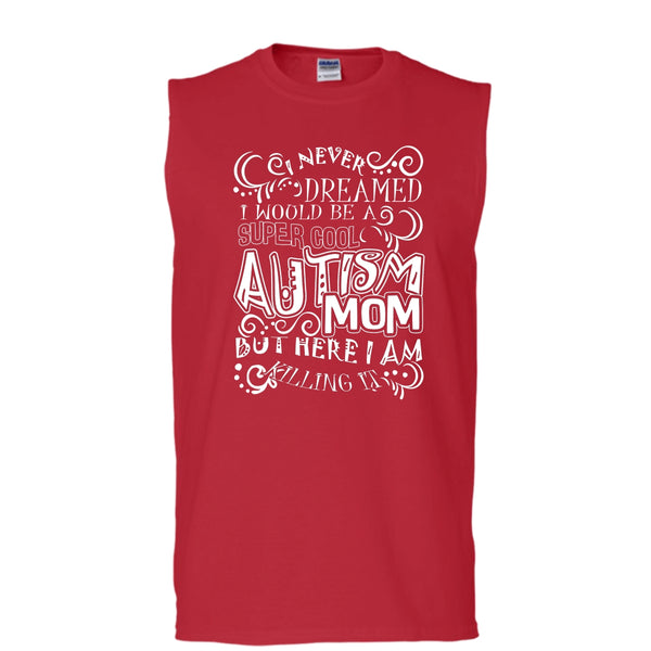 Cool Autism Mom T Shirt, I'm Autism Mom Tank Top (Men's Cotton Sleeveless)