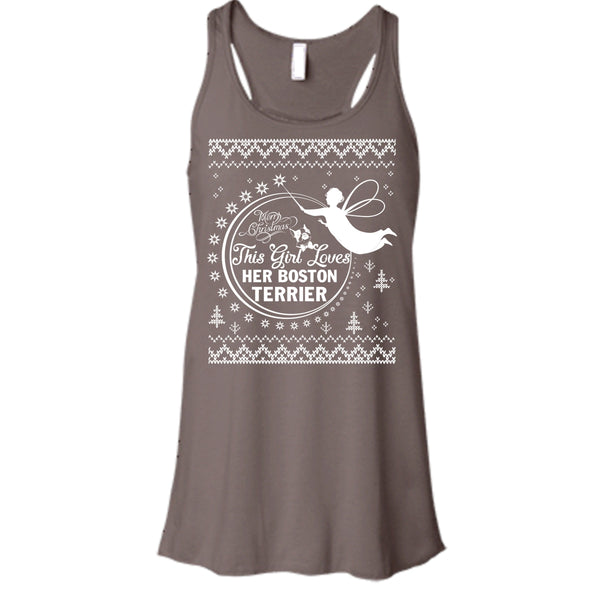 Merry Christmas T Shirt, This Girl Loves Her Boston Terrier T Shirt, Cool T Shirt