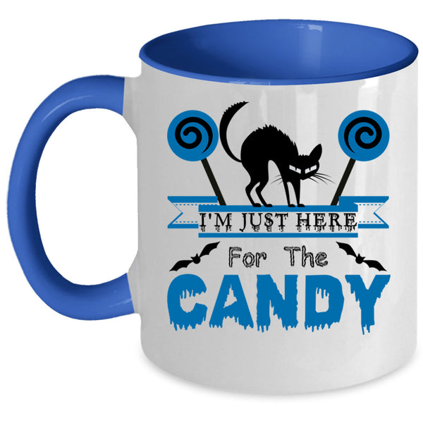 Cute Cats Coffee Mug, I'm Just Here For The Candy Accent Mug