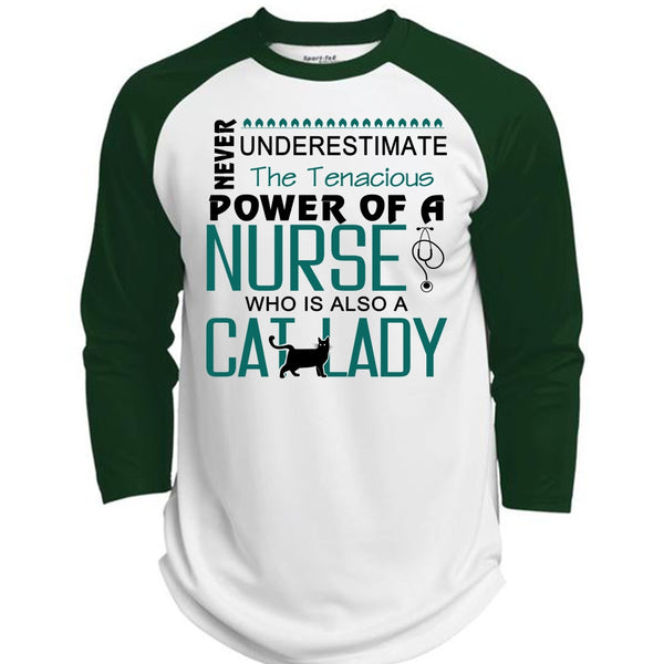 The Tenacious Power Of A Nurse Who Is Also A Cat Lady T Shirt, My Job T Shirt  (Polyester Game Baseball Jersey)