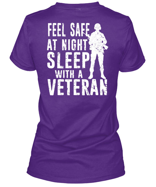 Feel Safe At Night Sleep With A Veteran T Shirt, I Love Veteran T Shirt