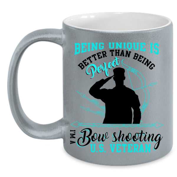 Cool U.S Veteran Coffee Mug, I'm A Bow Shooting U.S Veteran Accent Mug