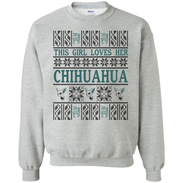 Coolest Merry Christmas T Shirt, This Girl Loves Her Chihuahua Sweatshirt