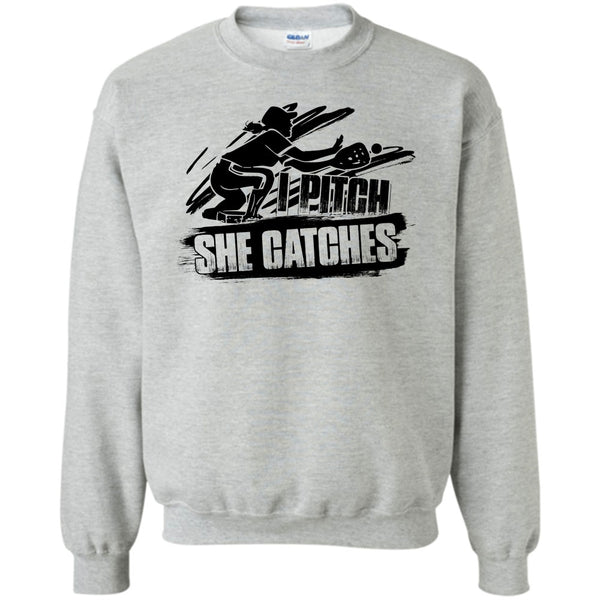 Gift For Baseball Player T Shirt, I Pitch She Catches Sweatshirt