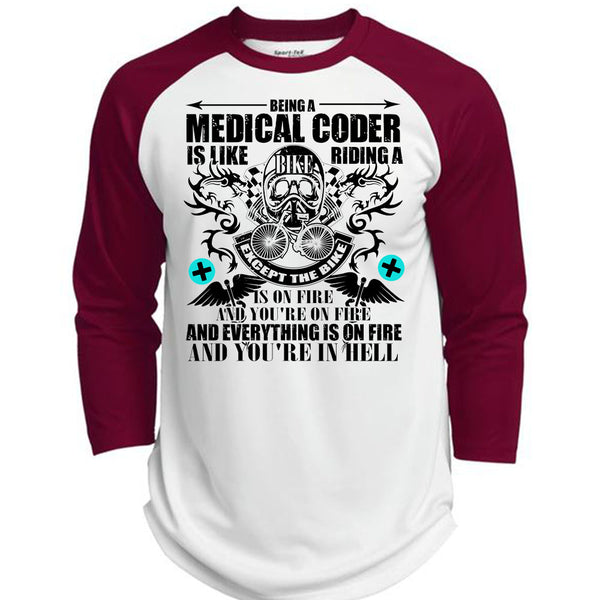 Being A Medical Coder T Shirt, Being A Biker T Shirt, Awesome T-Shirts  (Polyester Game Baseball Jersey)